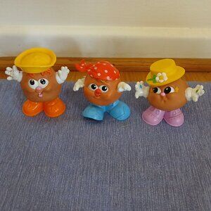 Vintage 1986 - 1987 Hasbro Potato Head Spud Figures 3 in. Figures x 3